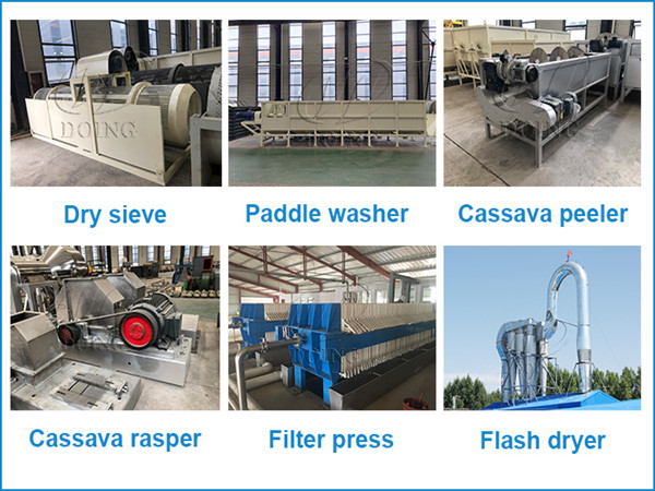 One ton per hour input cassava flour processing machine shipped to Central Africa